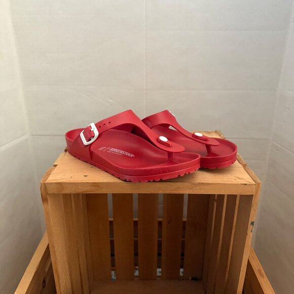 Birkenstock Women Size 37 US 6 - 6.5 Red Gizeh EVA Slip On Comfort Thong Sandals - Picture 8 of 13